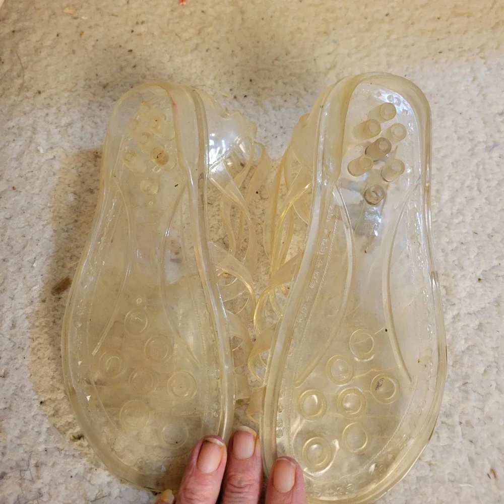 Unbranded Jelly Fisherman Sandals Kids XL Clear Good Retro 90s Summer Beach